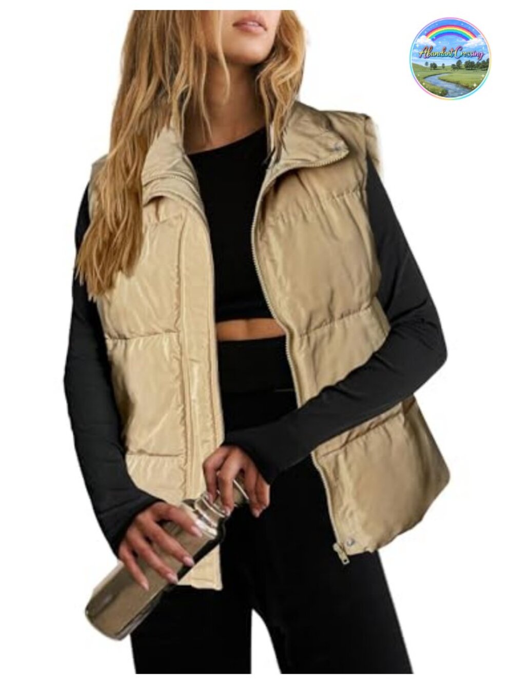 Women's Lightweight Puffer Vest Sleeveless Zip Up Stand Collar Padded Winter